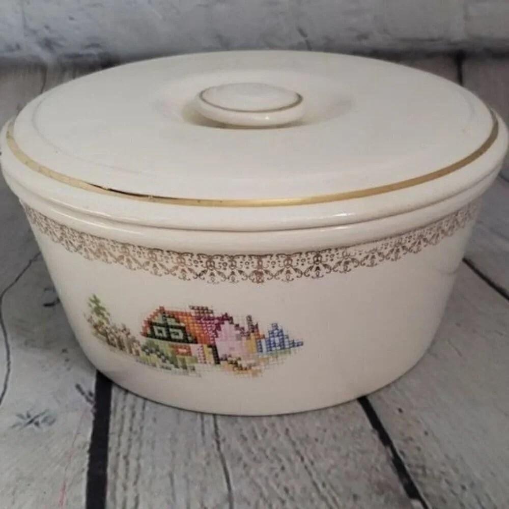 Vintage Pantry Bak-In Ware Crooksville Cream Bowl